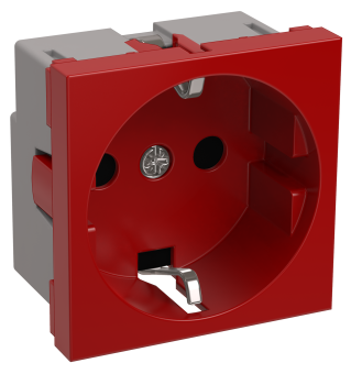 Розетка с з/к 2к (на 2 модуля) ПРАЙМЕР красная IEK