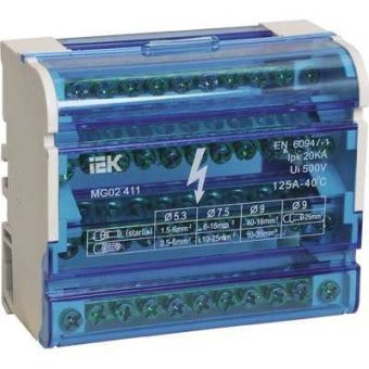 Шины на DIN-рейку в корпусе (кросс-модуль) 3L+PEN 4х15 ИЭК