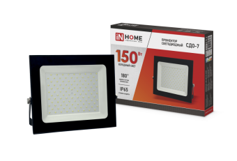 Прожектор светодиодный IN HOME СДО-7 150Вт 230В 6500К IP65 черный 