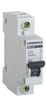 Авт.выкл. ВА47-29 1Р 25А 4,5кА х-ка C GENERICA
