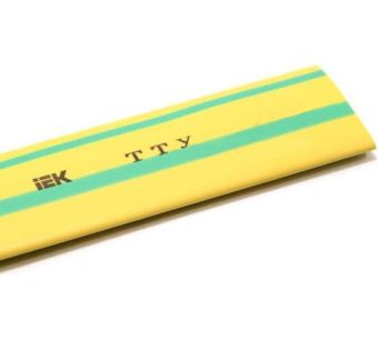 Трубка термоусадочная ТТУ 16/8 желто-зеленая ИЭК