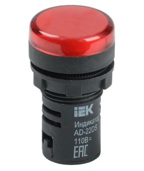 Лампа AD22DS(LED)матрица d22мм красный 24В AC/DC IEK (10/600)