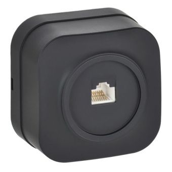 GLORY Розетка для откр.уст. компьютерная RJ45 кат.5E РК10-ХЧм черный матовый IEK