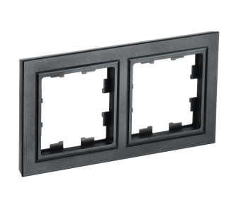BRITE Рамка 2-мест. РУ-2-БрЧ черн. IEK