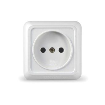 Розетка 1-м о/у Олимп 16А белая