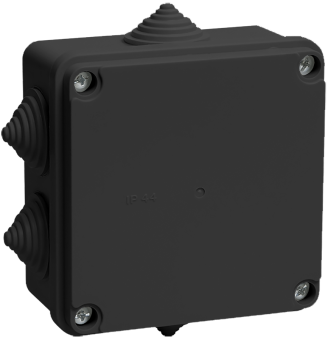 Коробка распаячная КМ41233 для открытой проводки 100х100х50мм IP44 6 гермовводов черная IEK