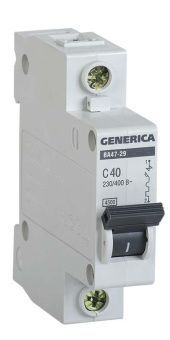Авт.выкл. ВА47-29 1Р 40А 4,5кА х-ка С GENERICA