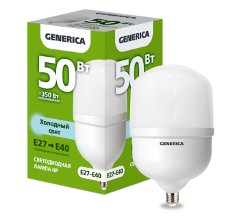 Лампа LED HP 50Вт 230В 6500К E27-E40 GENERICA