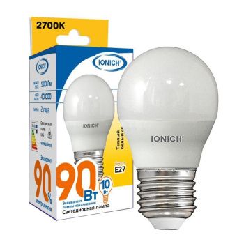 Лампа светодиодная ILED-SMD2835-G45-10-900-230-2.7-E27 IONICH