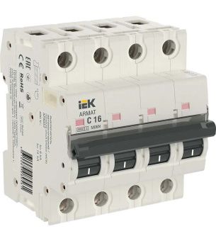 Автоматический выключатель M06N 4P C 16А ARMAT IEK