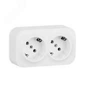 QUTEO Розетка 2-мест. для откр.уст. с зазем. б/защ.шторок 16А белый