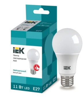 Лампа светодиодная A60 шар 11Вт 230В 4000К E27 IEK