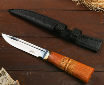 Нож охотничий "Ролло" в чехле, лезвие 14/3,4 см, деревянная рукоять 26 см