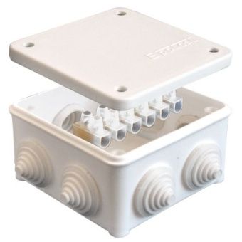 Коробка У-13О о/у (85х85х45мм) крышка на винтах, с клемм. IP54, белая