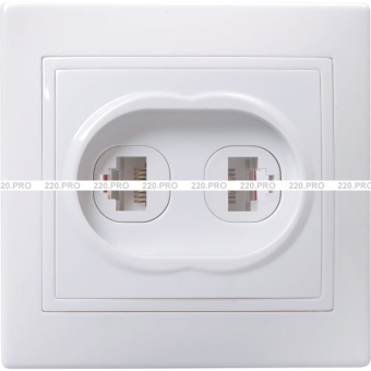 РТ12-КБ Розетка телефонная 2-местная КВАРТА, белая (10шт)