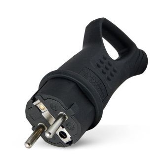 Вилка "UNIVersal" угловая с ушком c/з каучук 16А 250В IP44 (еврослот)