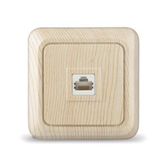 Розетка компьютерная одноместная "UNIVersal" серия "Олимп",о/у, 1А, RJ45, сосна