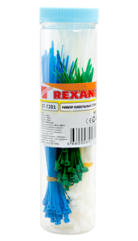 Хомут nylon 4.0 х 200мм 25шт цветные REXANT