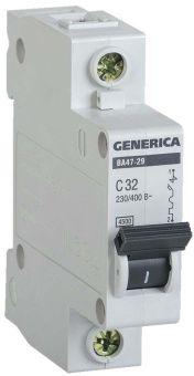 Авт.выкл. ВА47-29 1Р 32А 4,5кА х-ка C GENERICA